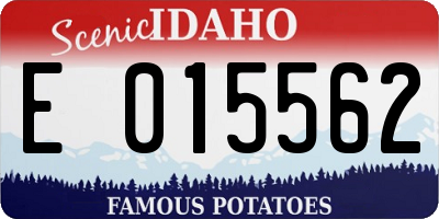 ID license plate E015562