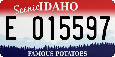 ID license plate E015597