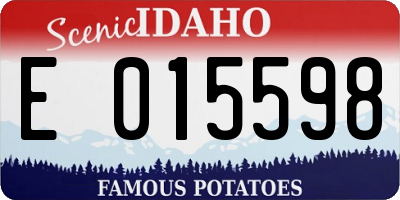 ID license plate E015598