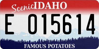 ID license plate E015614