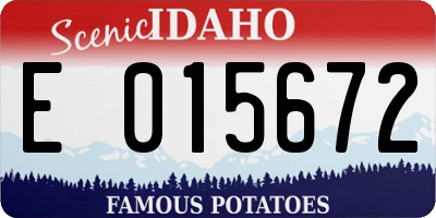 ID license plate E015672