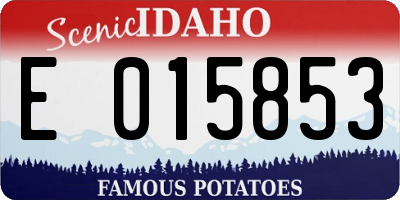 ID license plate E015853