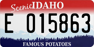 ID license plate E015863
