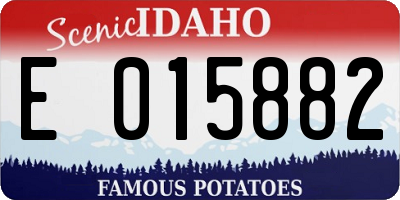 ID license plate E015882