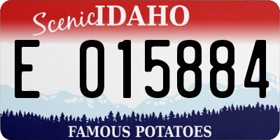 ID license plate E015884