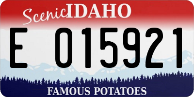 ID license plate E015921