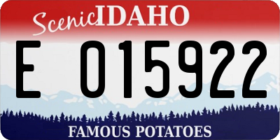ID license plate E015922