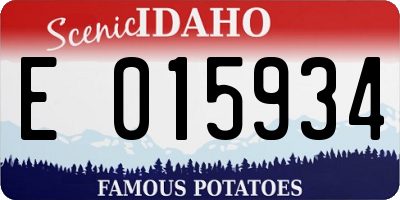 ID license plate E015934