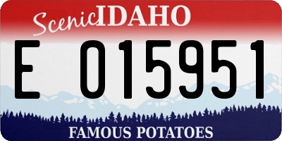 ID license plate E015951