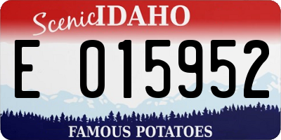 ID license plate E015952