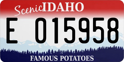 ID license plate E015958