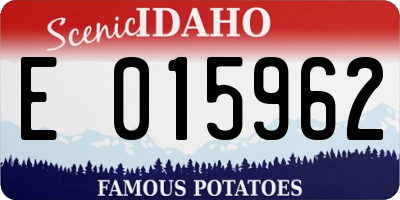 ID license plate E015962