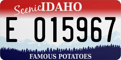 ID license plate E015967