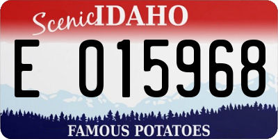 ID license plate E015968