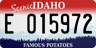 ID license plate E015972