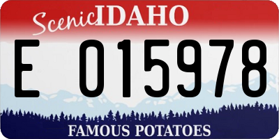 ID license plate E015978