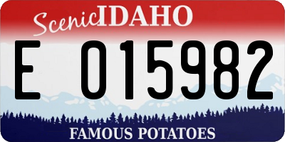 ID license plate E015982