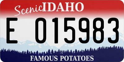 ID license plate E015983