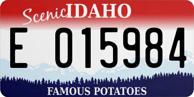 ID license plate E015984