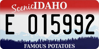 ID license plate E015992