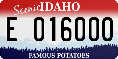 ID license plate E016000