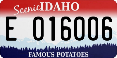 ID license plate E016006