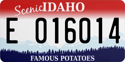 ID license plate E016014