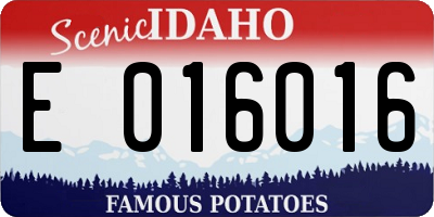 ID license plate E016016