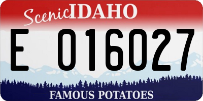 ID license plate E016027