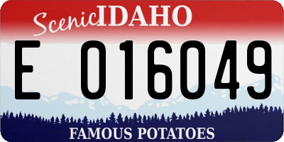 ID license plate E016049