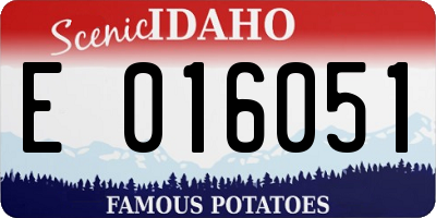 ID license plate E016051