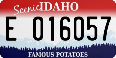 ID license plate E016057