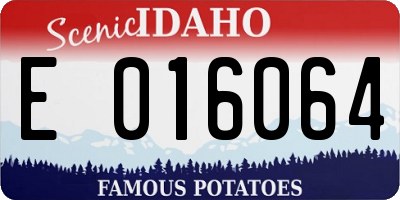 ID license plate E016064