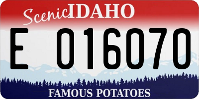 ID license plate E016070