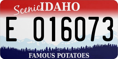 ID license plate E016073