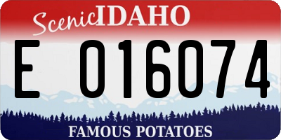 ID license plate E016074