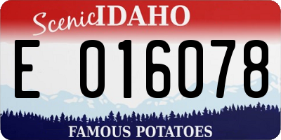 ID license plate E016078