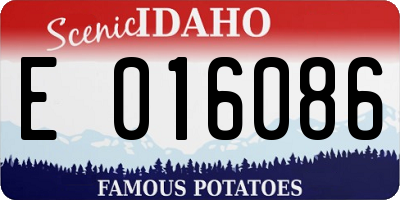 ID license plate E016086