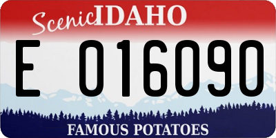 ID license plate E016090