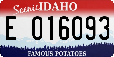 ID license plate E016093