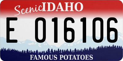 ID license plate E016106