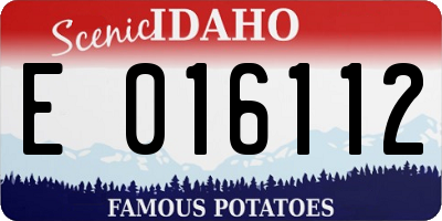 ID license plate E016112