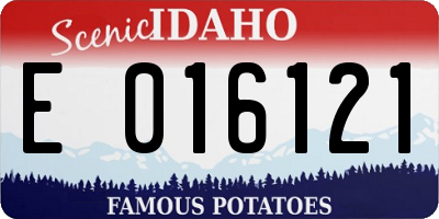 ID license plate E016121