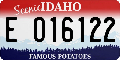 ID license plate E016122