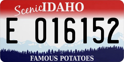 ID license plate E016152