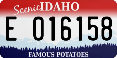 ID license plate E016158