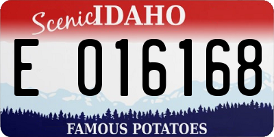 ID license plate E016168