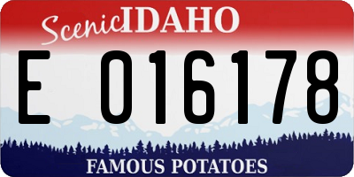 ID license plate E016178