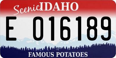 ID license plate E016189