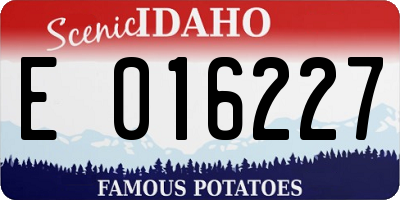 ID license plate E016227